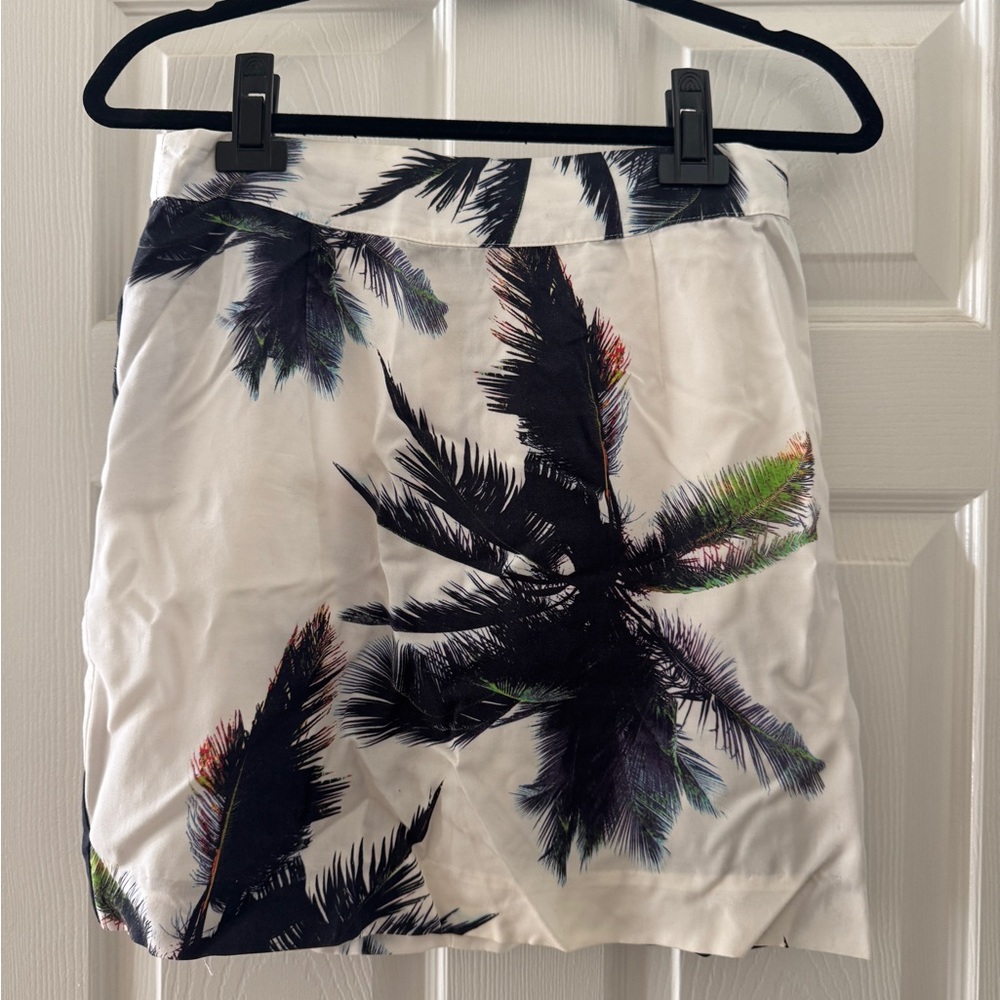 Sam & Lavi White Tropical Mini Skirt